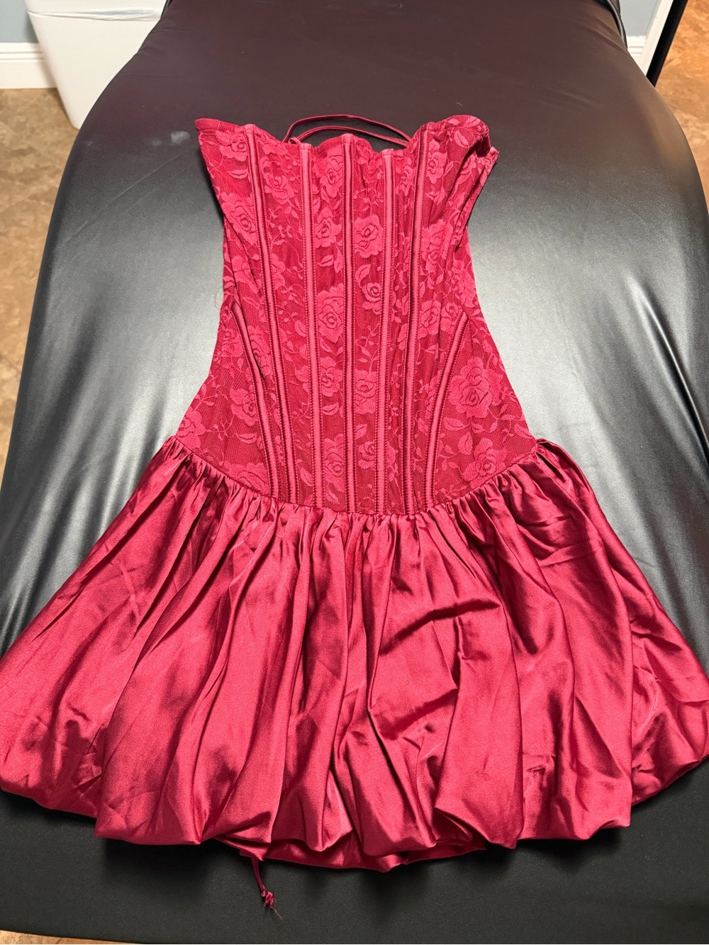 Red Lace Corset Mini Dress